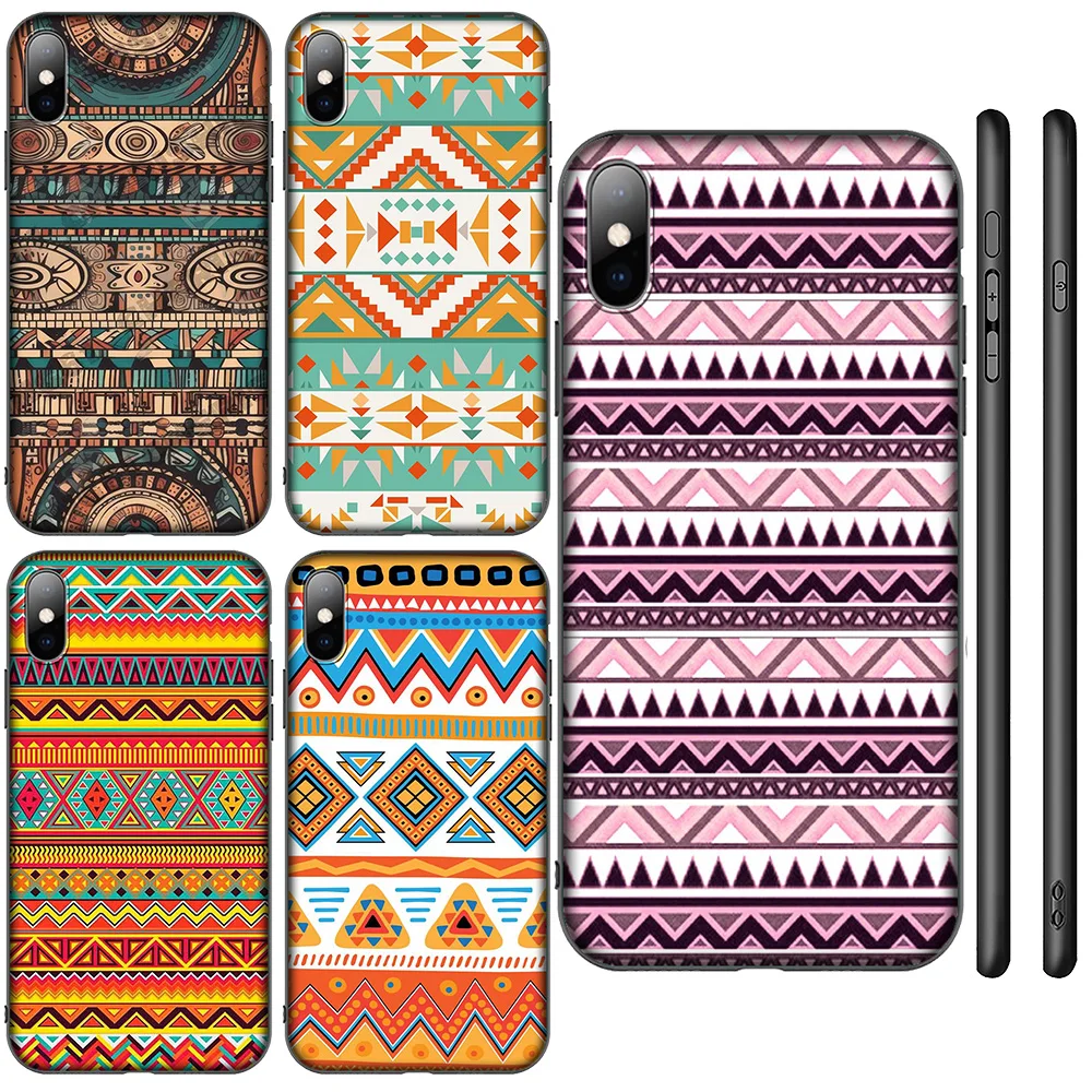 H-14 Aztec Tribal Tribe Colorful Flower Case for Huawei Nova 5T 4E 3i 3 2 2i Y6 Y6P Y7 Y9 Honor 20 20s 9X 7C