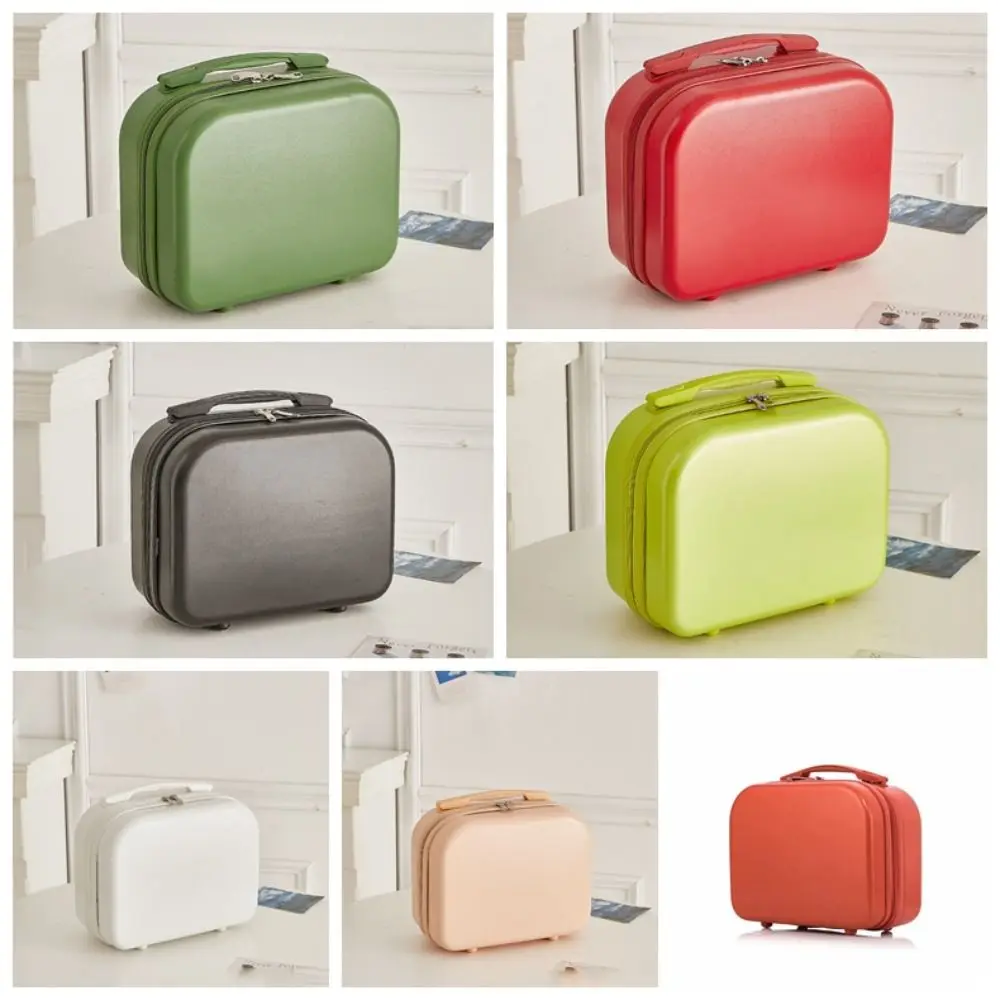 Storage Toiletry Box Solid Color Suitcase Organizer Case Mini Luggage Makeup Case Square Box Zipper Luggage