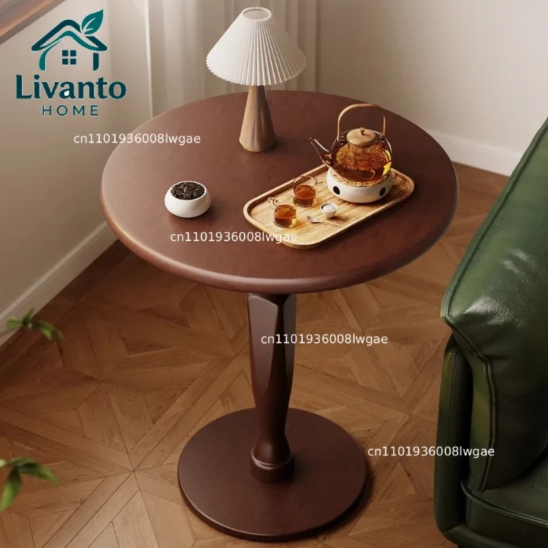 Round Coffee Table Wooden Sofas Side Tables Minimalist Modern Tea Table Luxury Living Room Center Tables Interior Furniture