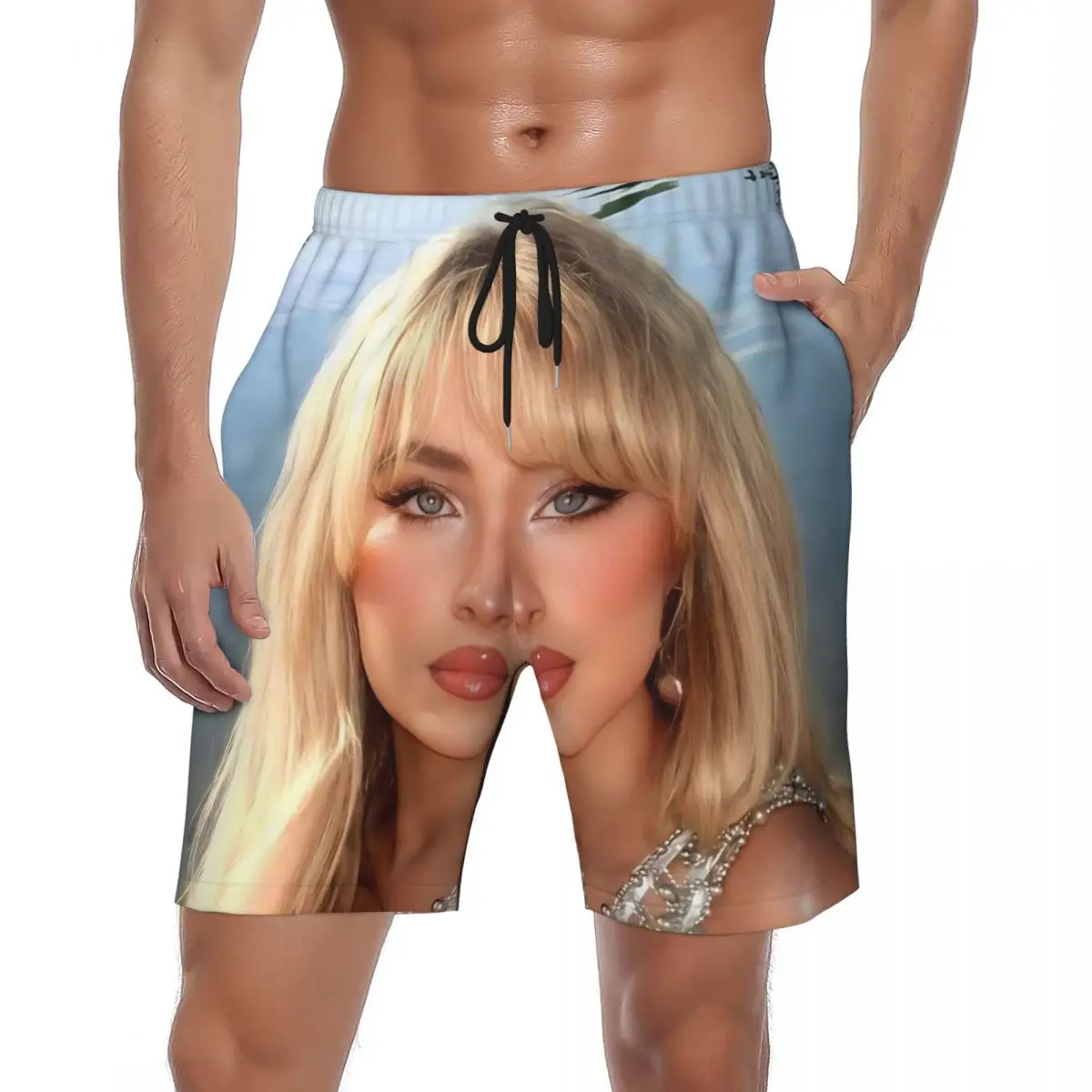 

Sabrina Carpenter Singer Man's Best Friend Album Board Shorts Summer Sports Fitness Board Short Pants Men Quick Dry Beach Trunks