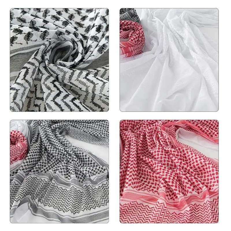 

39BB Ethnic Arab Keffiyeh Shemagh Headscarf Arabian Dubai Shawl Traditional Headwrap