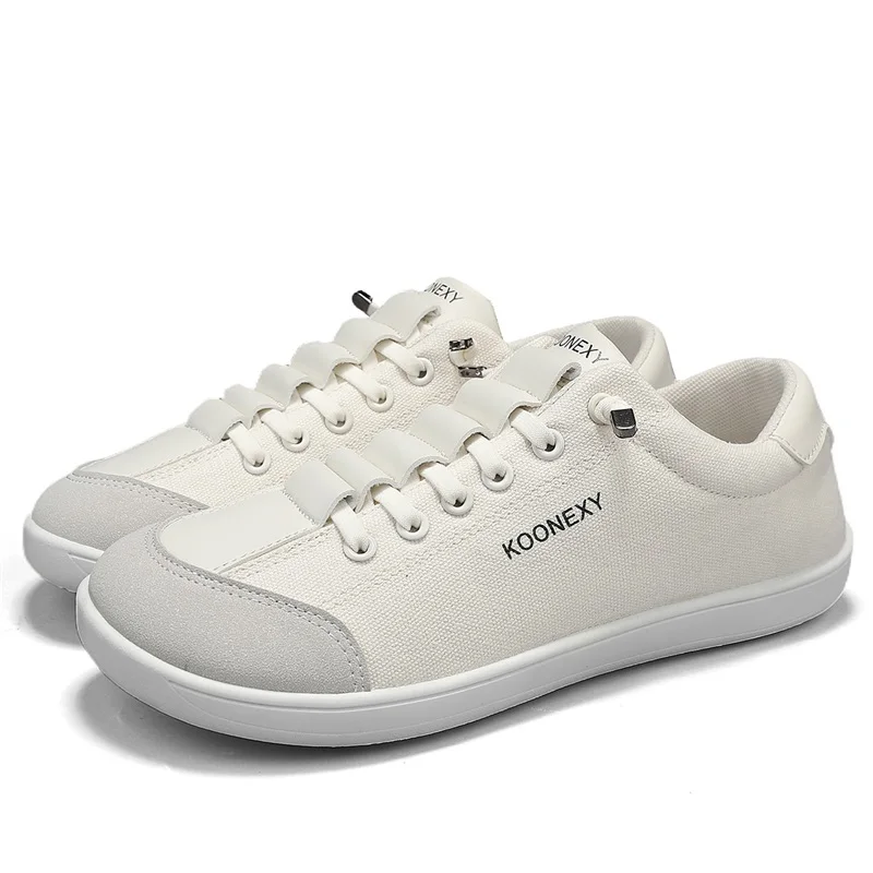 

Mens Wide Toe Barefoot Shoes Male Canvas Casual Sneakers Lightweight Slip on Walking Shoes Zero Drop Flats Tennis Shoes