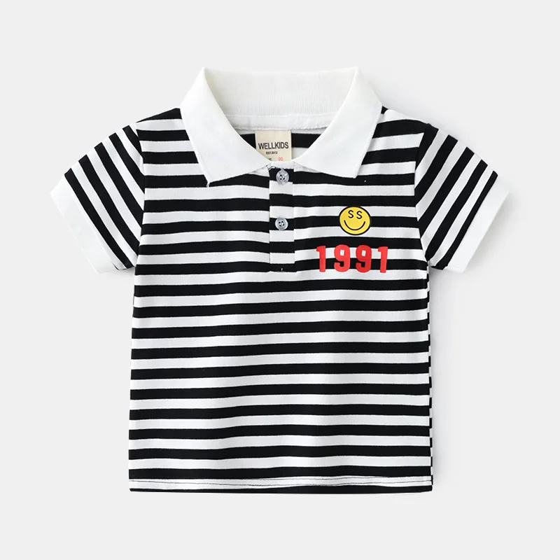 Fashion Boys Polo Shirts Cotton Straight Formal Toddler Tshirt Summer Children Tee Kids Clothes