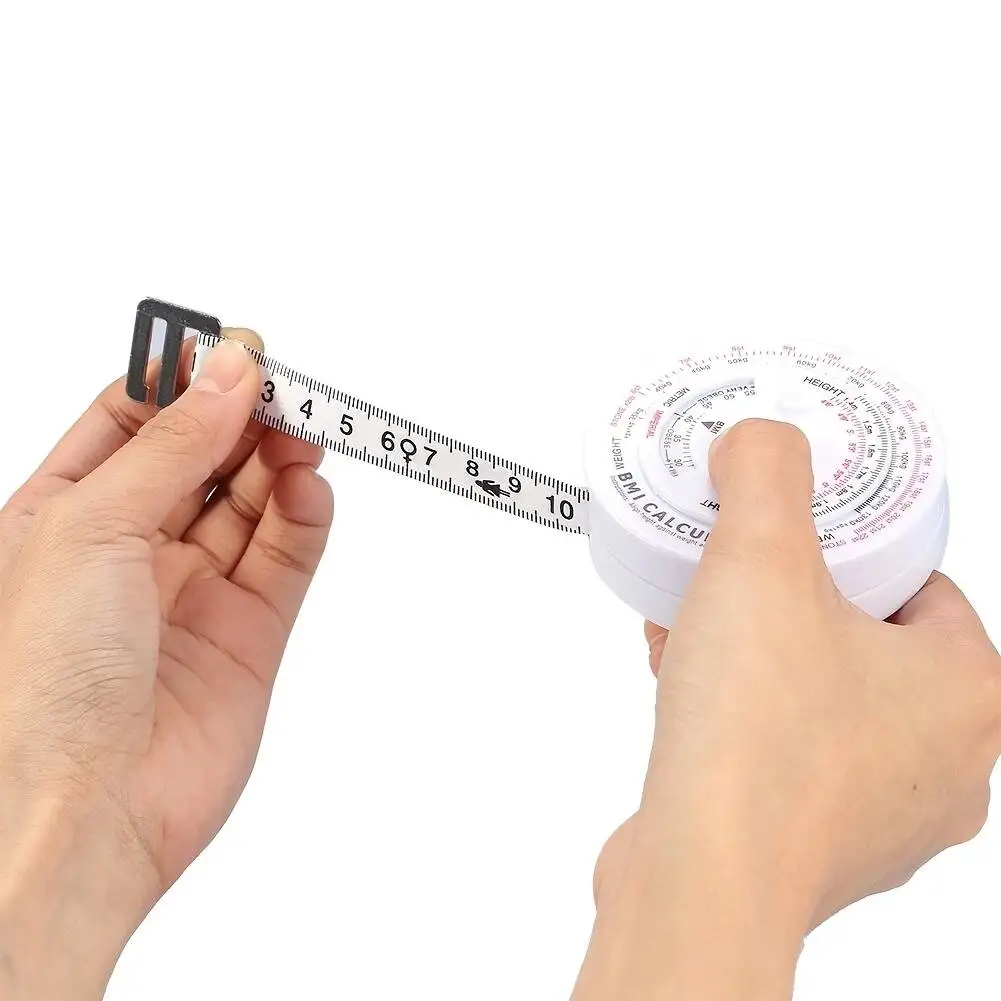 High Quality BMI Calculator Body Health Tape metric system Measure Body Mass Index with Retractable Button Ruler Tools