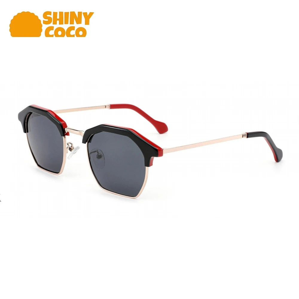 

ShinyCoCo Luxury Brand Square Irregular Polygonal Polarized European American Sunglasses Sheet Metal Sunglasses
