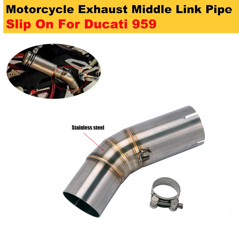 

universal 60mm Motorcycle sc Exhaust System Pipe Middle Mid Tube Escape Connect Link Pipe Slip On For Panigale 959