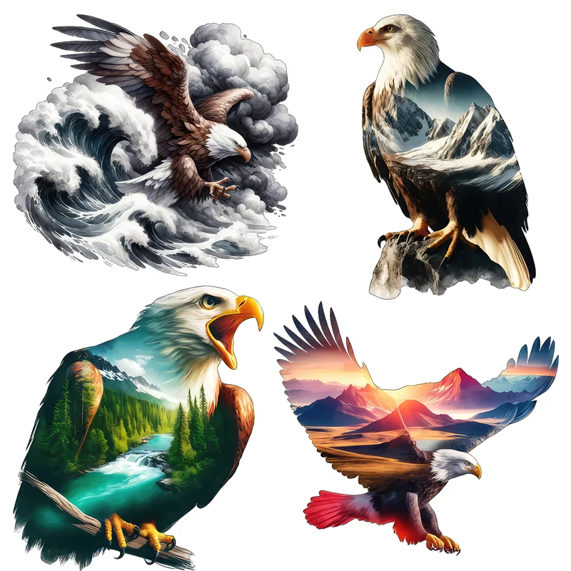 Three Ratels QL131 Landscape of mountains and rivers art  eagle wall stickers for home decoration
