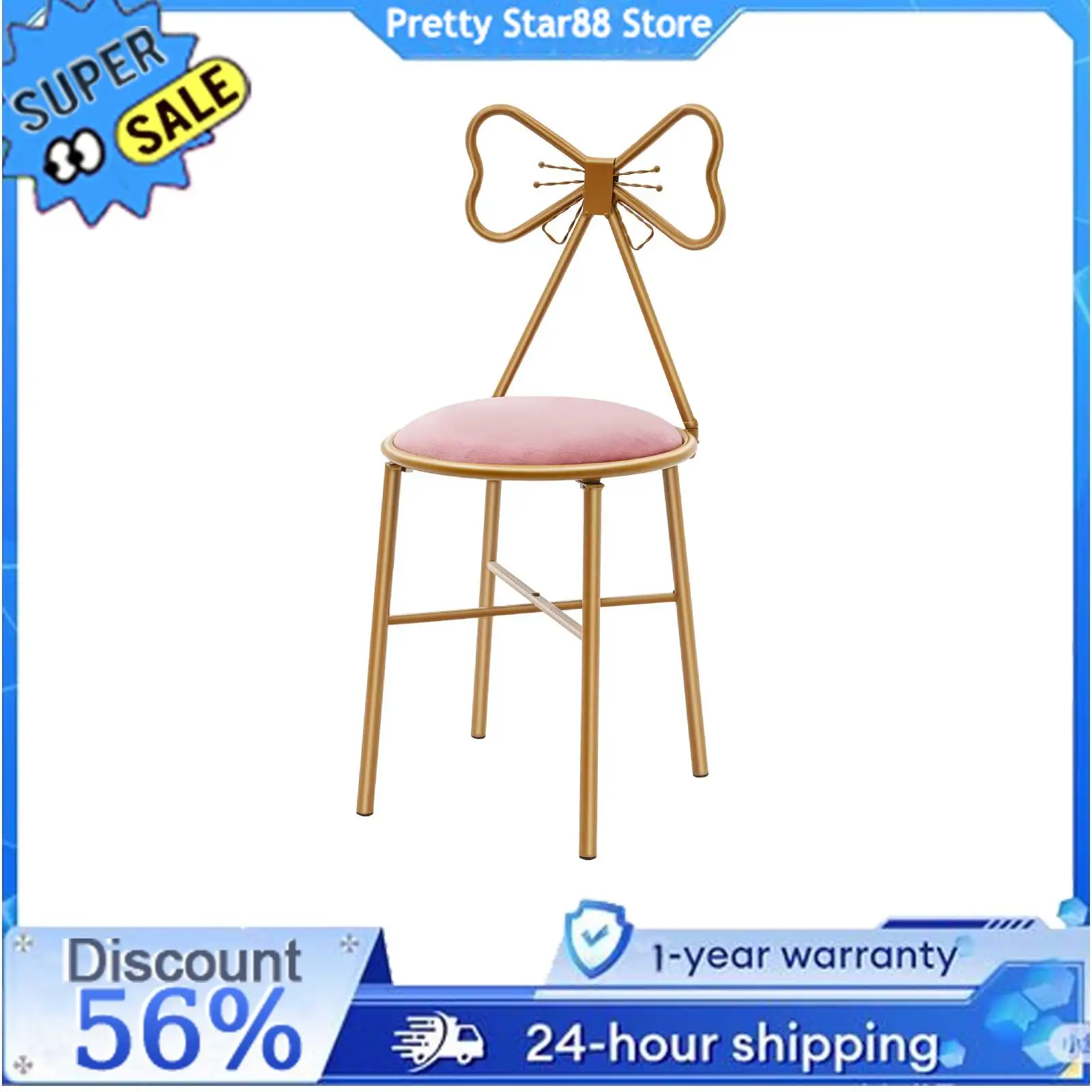 

Gorgeous Chair Makeup Chair Butterfly Back Chair Rugged Non-Slip Rubber Pads for Bedrooms and Dining Rooms