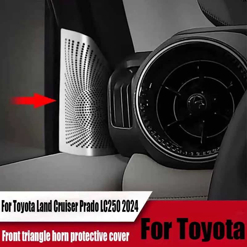 Front triangle horn protective cover automotive interior decoration products For Toyota Land Cruiser Prado LC250 2024