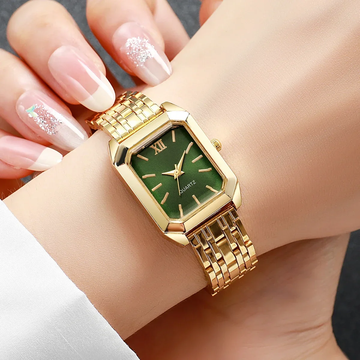 Surprise Blind Box Women Watch Random Luxury Square Quartz Wristwatch Metal Steel Strap Ladies Fashion Dress Watch view 4