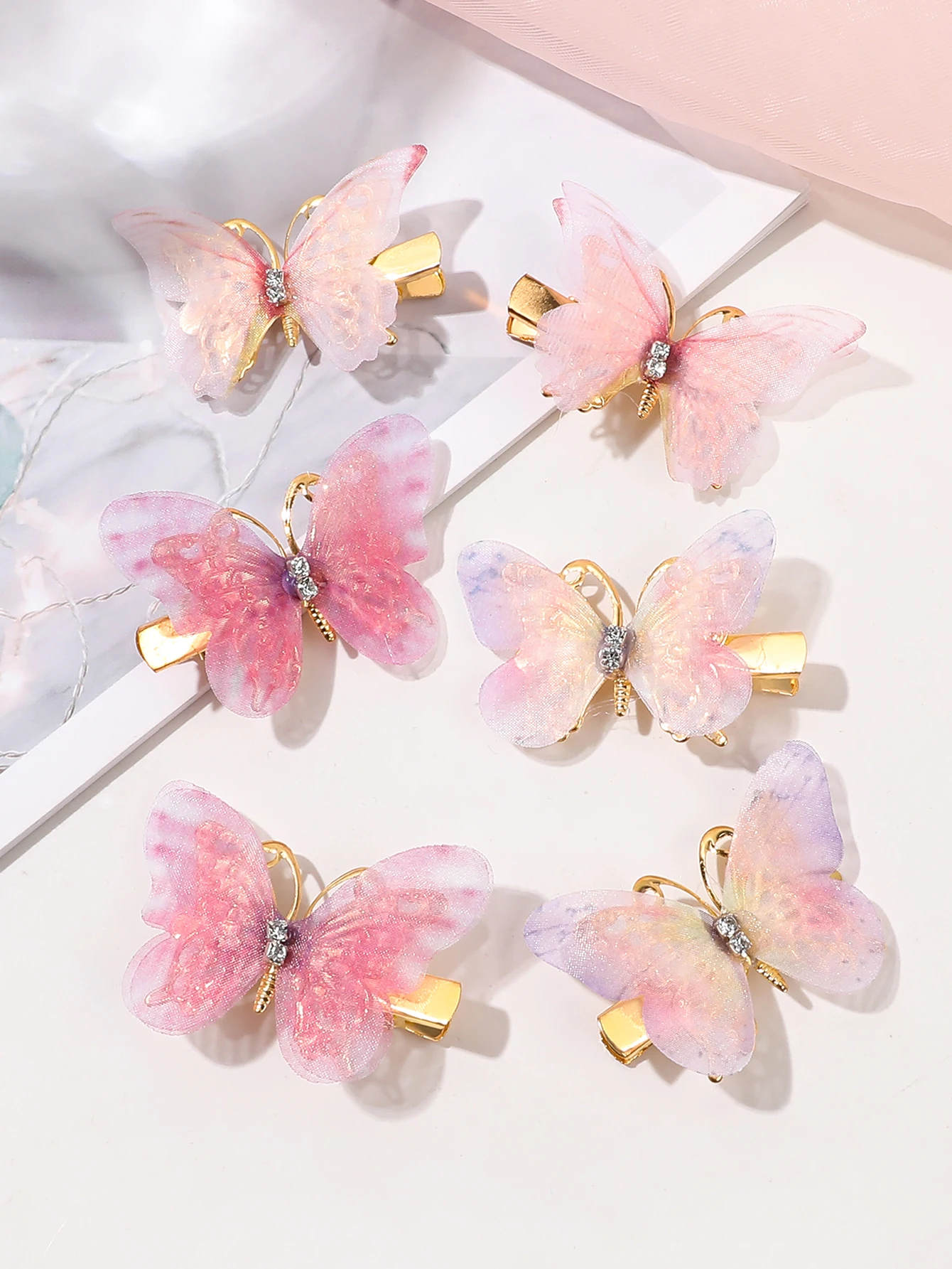 6 Pieces Butterfly Hair Clips, Super Cute Kids Princess Hair Accessories, Bangs Clips Side Clips for Girls Kids Hair Jewelry Acc