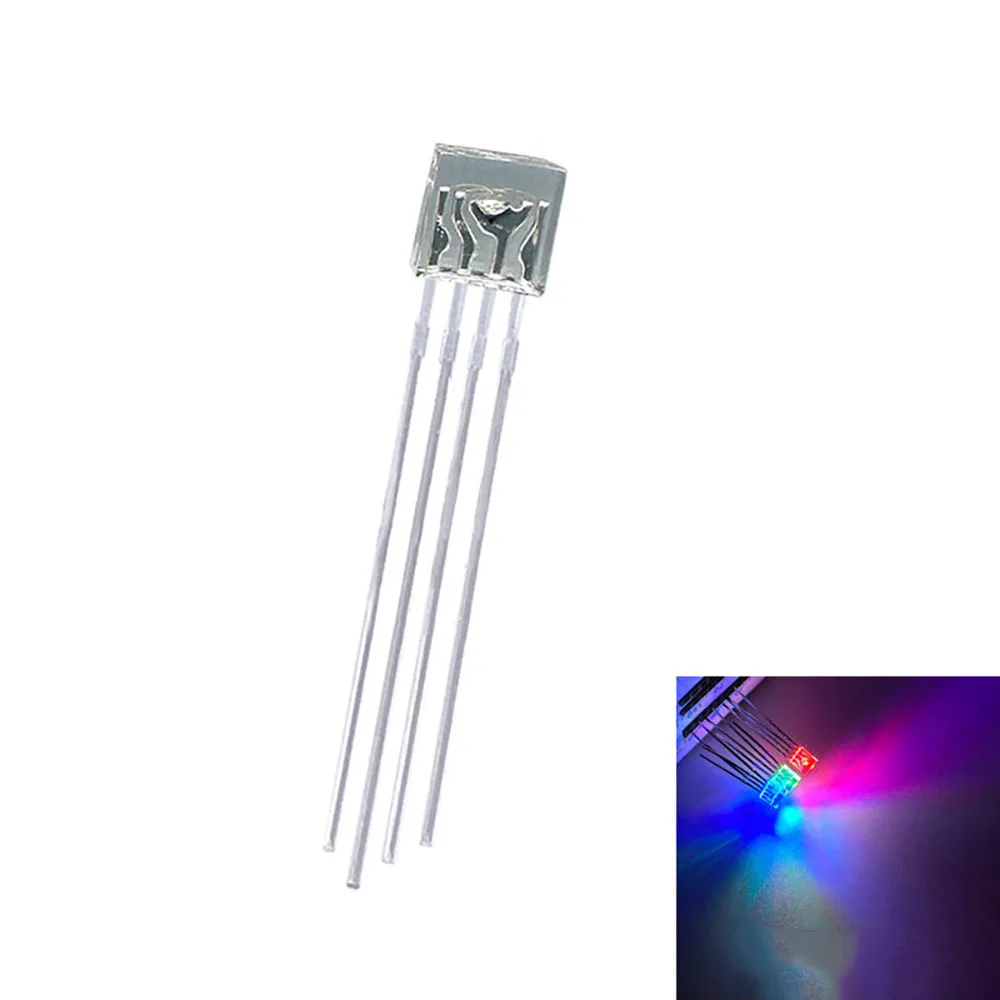 

1000PCS 2X5X5 Square Transparent/Diffused Four Legged Full Color RGB Led Light Diode Tricolor DIP LED 255 Common Anode/Cathode