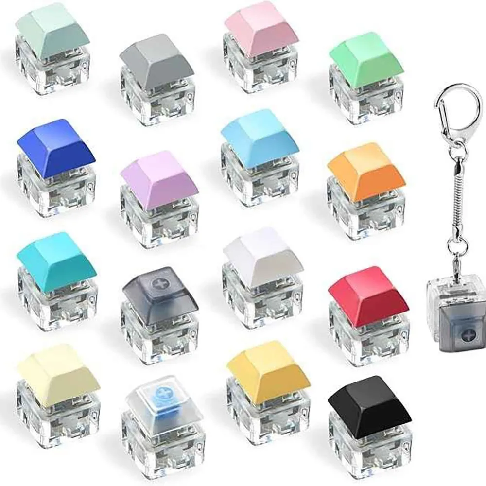 Creative Keyboard Keycap Fidget Keychain, Mini Portable Smooth Press Durable Stress Relief Toy, For Office School Travel Daily Carry, For Adults  Fidget Enthusiasts, Anxiety Relief Sensory Decompression Gadget Novelty Gift