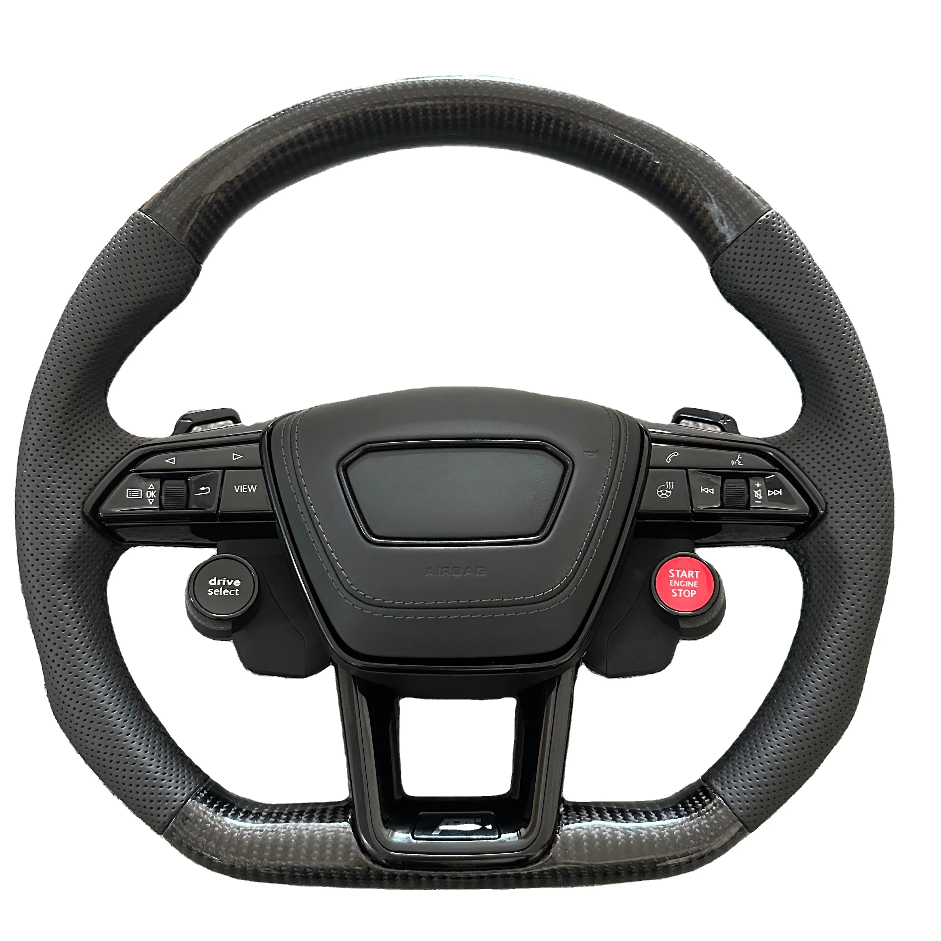 

For Audi Q7 Q8 SQ7 SQ8 RSQ7 RSQ8 RS3 RS4 RS5 RS6 RS7 R8 Alcantera Leather Carbon Fiber Steering Wheel