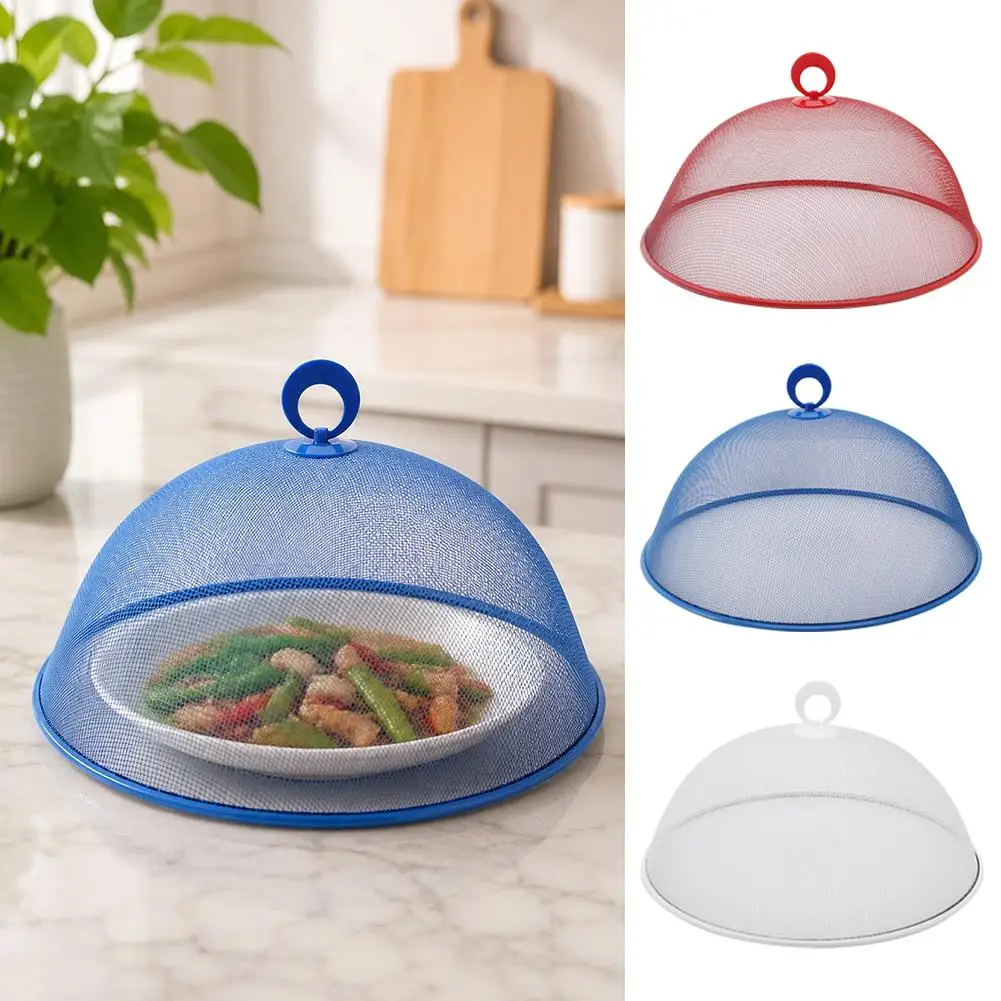 30cm Round Mesh Food Cover Tent, Anti-Fly Insect Proof Breathable Umbrella Style Dish Protector for Kitchen & Outdoor