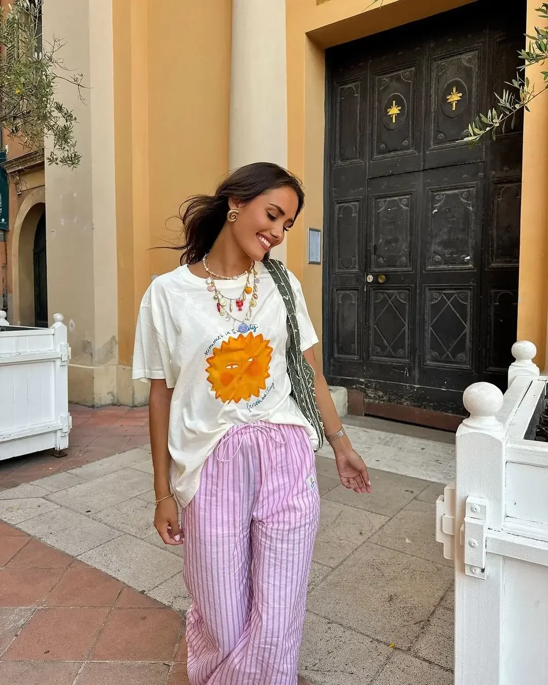 Women's Sun Graphic Cotton T-Shirt - Oversized Y2K Casual Top