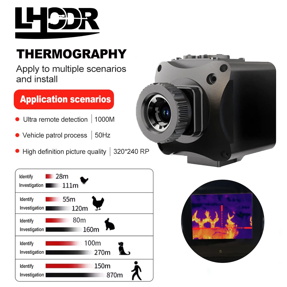 9.7MM 25MM Lenses Infrared thermal imaging camera JS Nighthawk x2-Frigate 320*256 With screen Crosshair aiming Dovetail clamp