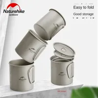 Naturehike Titanium Cup Camping Mug Tourist Tableware Picnic Utensils Outdoor Kitchen Supplies Travel Cooking Cookware Pan Bowl