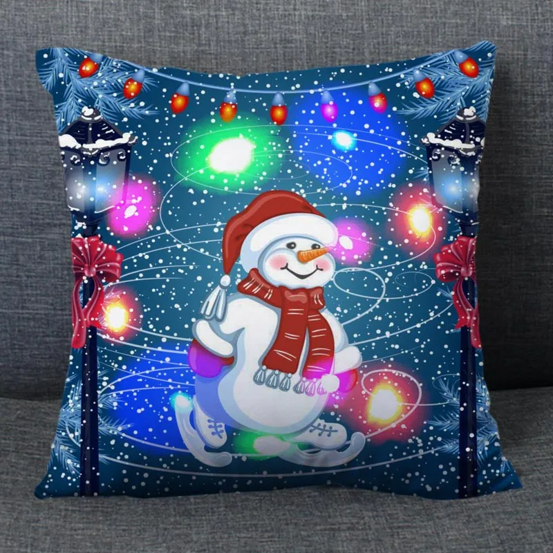 2024 New Color Lights Christmas Luminous Throw Pillow LED Light Throw Pillow Create Flower Super Soft Short Plush Throw Pillow 2