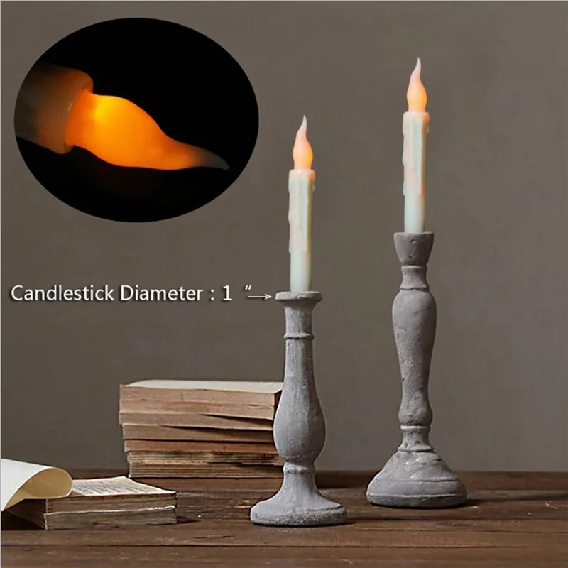 

ABKJ-Halloween Candles With Remote Control LED Flameless Candles For Supplies Birthday Family Decoration
