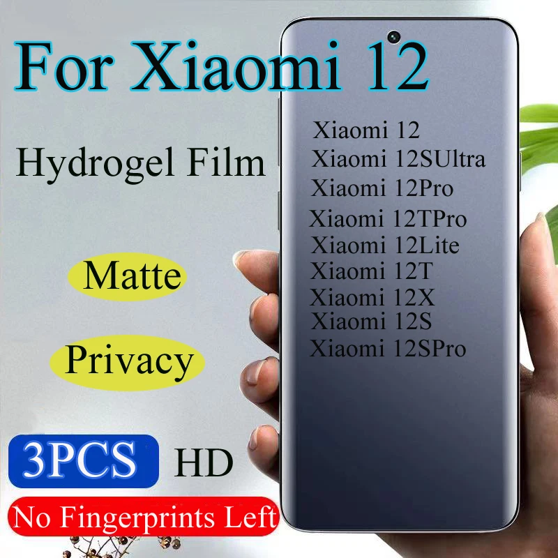 Xiaomi12TPro Matte Hydrogel Film For Xiaomi 12Lite 12XPrivacy Screen Protector Xiaomi12SUltra 12SPro 12Pro Soft HD Anti Peeping