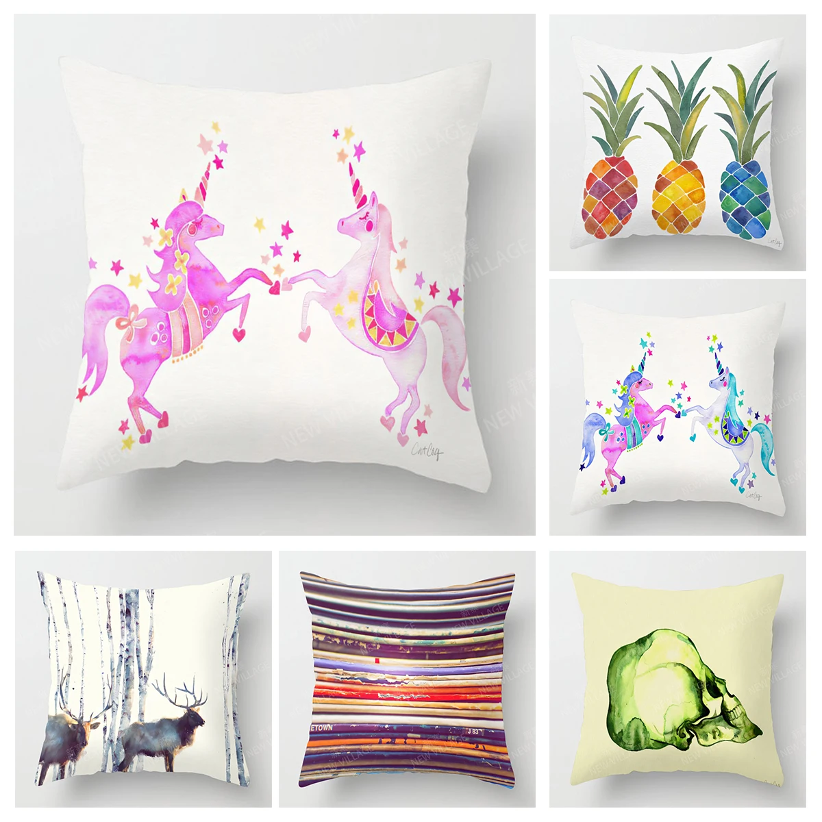 

Modern Decorative Cushion for Home Rainbow Horse Living Room Decor Throw Pillow Cover 45*45 40x40cm 60x60cm 45x45cm cartoon