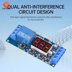 DC 3.3V/5V/12V/24V LED Digital Time Delay Relay Trigger Cycle Timer Delay Switch Circuit Board Timing Control Module 0-999 Min