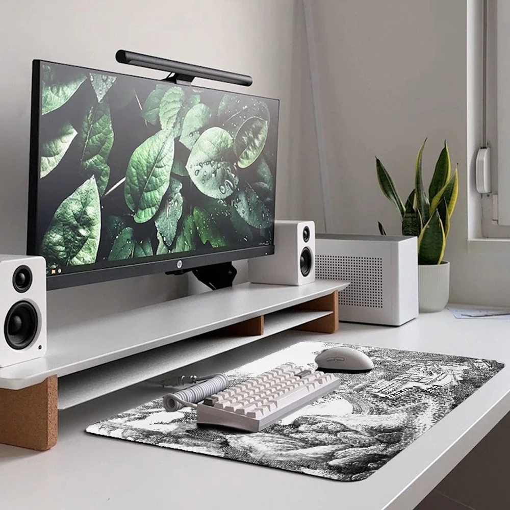 Japanese Mouse Pad Black White Decoration Gaming Desk Mat 60x30 Mousepad Company Large Chinese Mouse Mat Mouse Carpet 900x400
