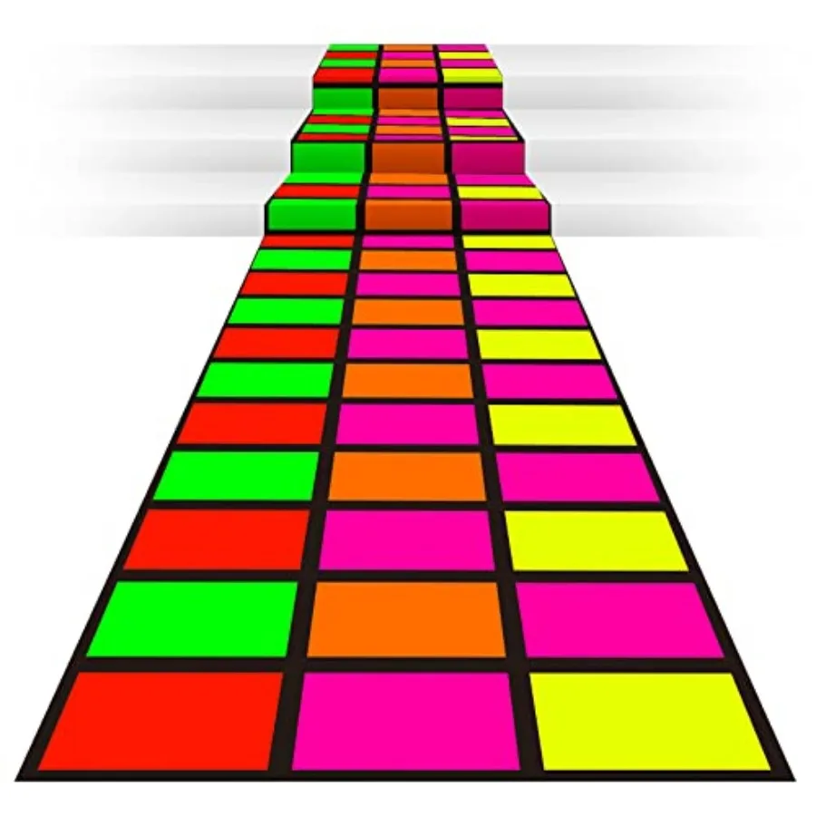 

1 Pcs 118 x 39 Inch Disposable Neon Dance Floor 80s 90s Party Decorations DIY Plastic Dance Floor Neon Carpet Runner for Outdoo