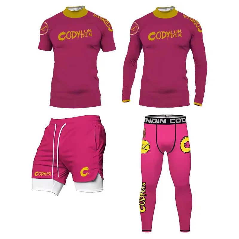 New Rashguard Jiu jitsu MMA T-shirt+Pant Bjj Rash guard Boxing Sets Kickboxing Jerseys Sportsuit Gi Muay Thai MMA Shorts Shirts