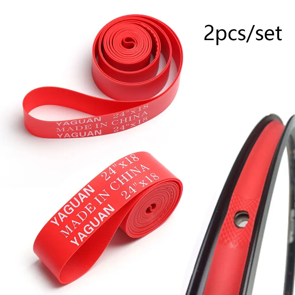 2Pcs New Red Rim Liner Pad Anti Puncture Tape Bike Inner Tube Bicycle Tire Liner