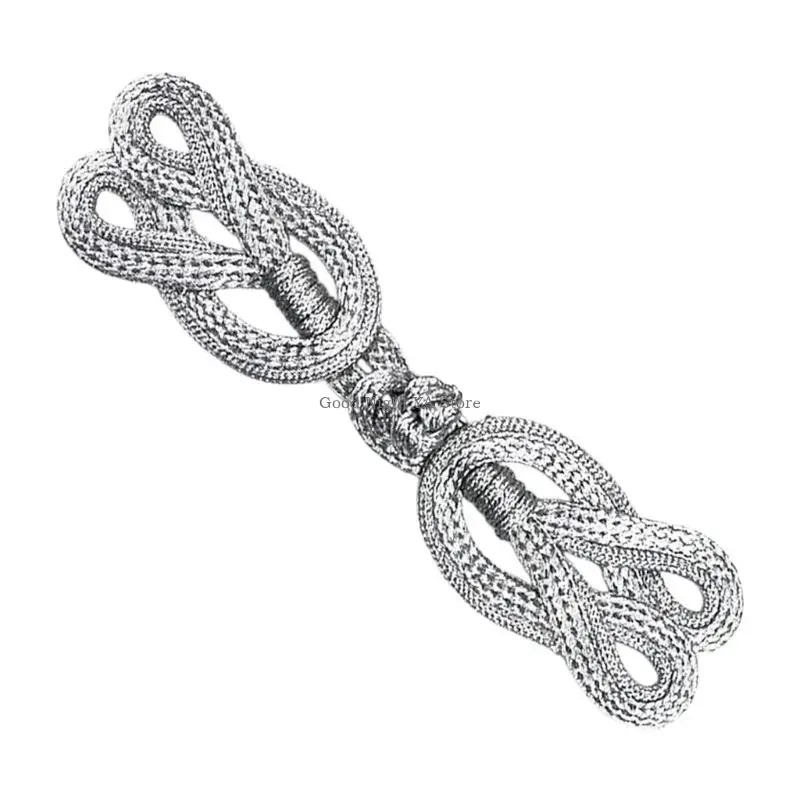Heart Fasteners Closures Buttons With Metallic Silver Thread For Costume Accessories Dance Event Cheongsam Crafting Buckles