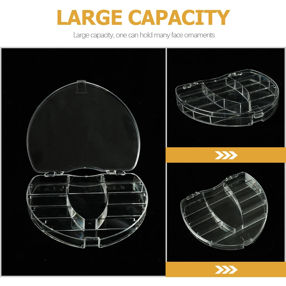 

Cute Heart Shaped Jewelry Storage Box Clear Plastic Portable Compact Organizer For Rings Beads Nails With Multiple Grids False