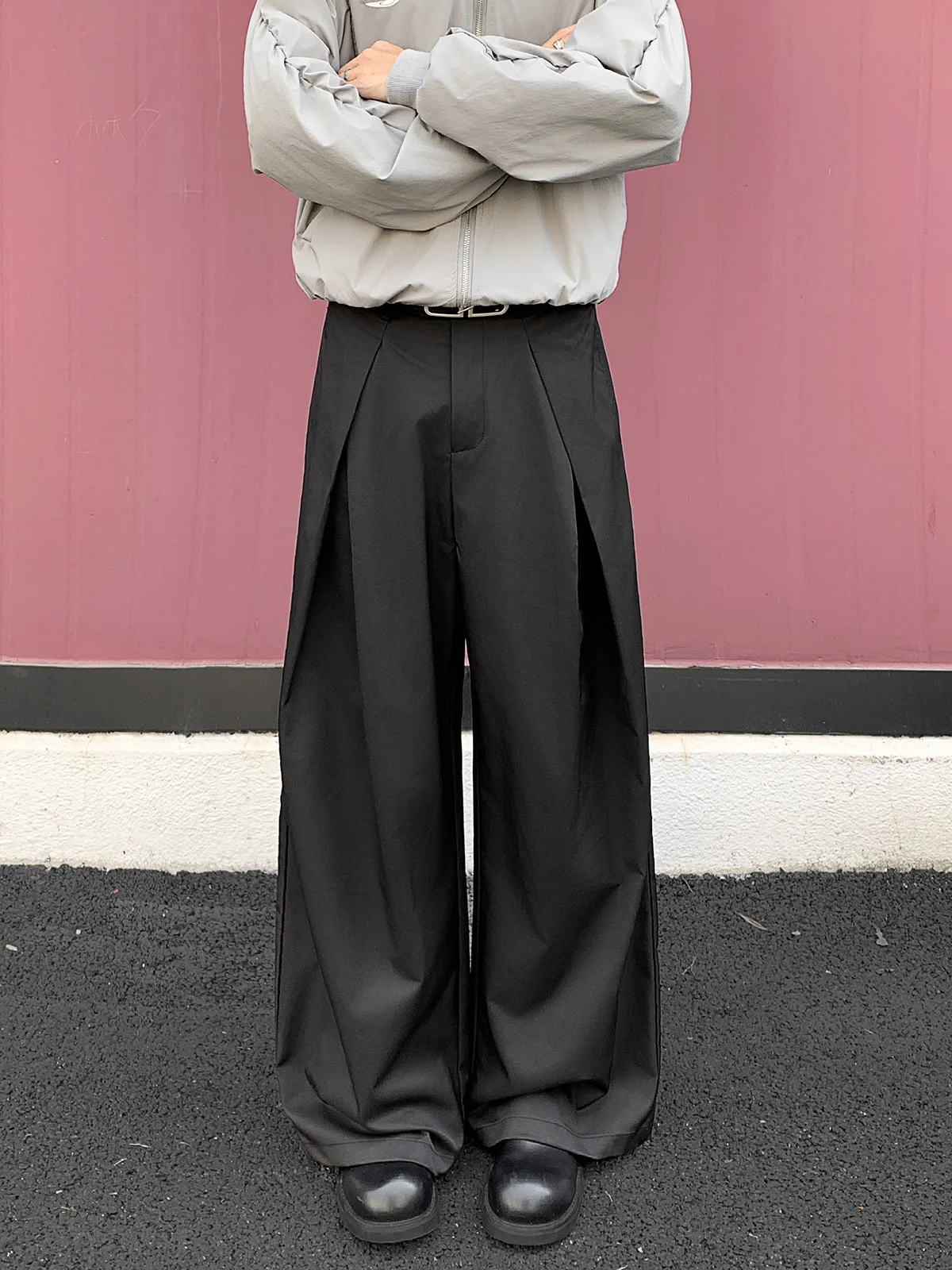 

Cleanfit Men's Casual Trousers Long Pants Drapey Loose Fit Knife Pleat Wrinkle Free Ironing High-End Feelings Autumn Fashion