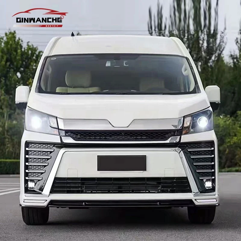 High quality Car bumper For  Hiace 2019-2021 Front bumper Rear lip Grille Body kit