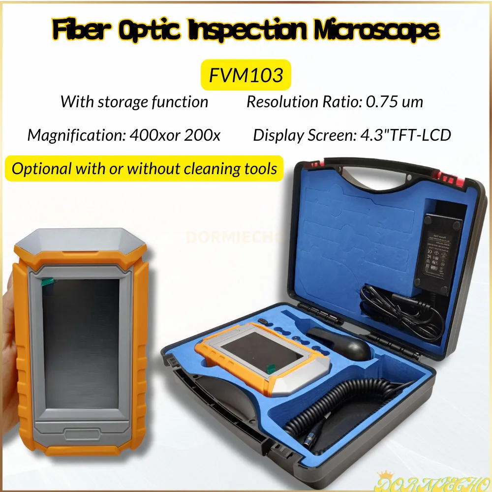 

Storage Function FVM103 200/400X Switchable Inspection Probe Including Standard 4 UPC Adapters Fiber Video Probe Microscope