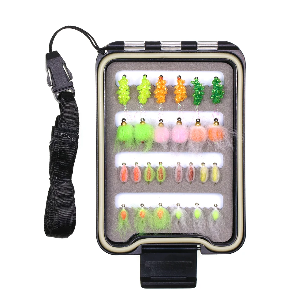 Vtwins Fly Fishing Flies Set Kit Glo Bug Salmon Egg Fly Bead Head Steelhead Egg Sucker Spawn  Epoxy UV Egg  Artificial Fish Bait