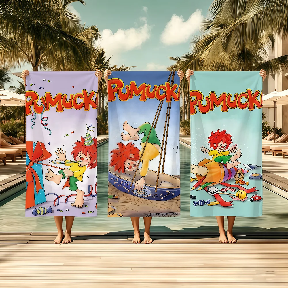 Pumuckl Kommt Zu Meister Eder Handtuch Textil-Bademantel Strand Schnelltrocknend Leicht Tragbar Camping Schwimmbad Reise