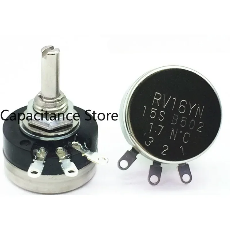 

5PCS Single-coil carbon film potentiometer RV16YN15SB502 5K