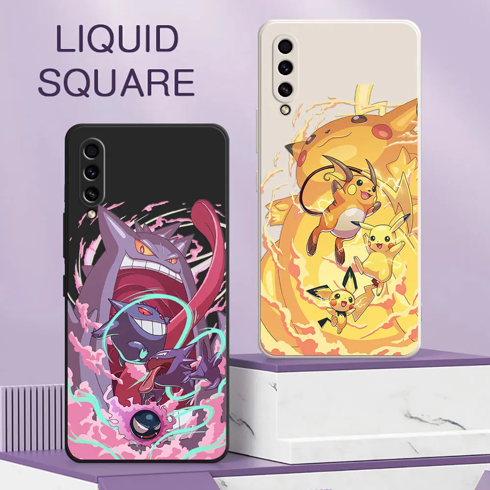 A30S Case For Samsung Galaxy A50 A7 2018 A30 S A20 A70 M21 M31 M32 M51 Note 20 Silicon Cover Pokémons Gengar Pikachu Eevee Anime