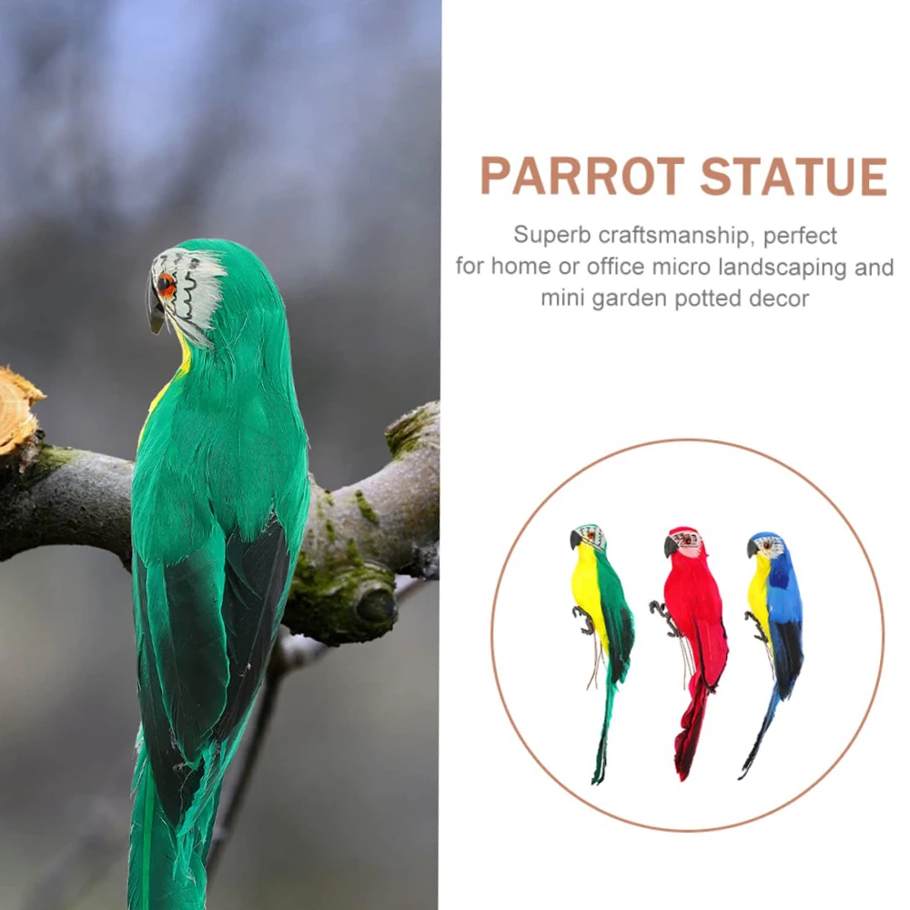 25/35cm Creative Handmade Simulation Parrot Animal Bird Garden Props Decoration Miniature Feather Lawn Doll Ornaments