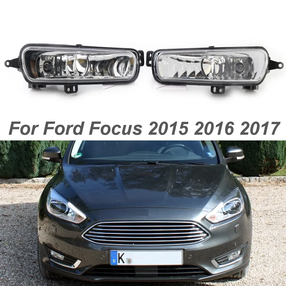 Front Fog Lamp Car Bumper Grille Driving Fog Lights Assembly Clear For Ford Focus 2015 2016 2017 F1EB-15A255-ABF1EB-15A254-AB