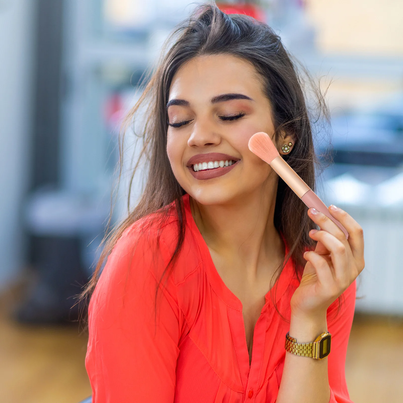 1Set Make-Up Pinsel Geschmeidig Pinsel Set Tragbare Professionelle Lidschatten Pulver Erröten Gesicht Schönheit Werkzeug Langlebig Griff