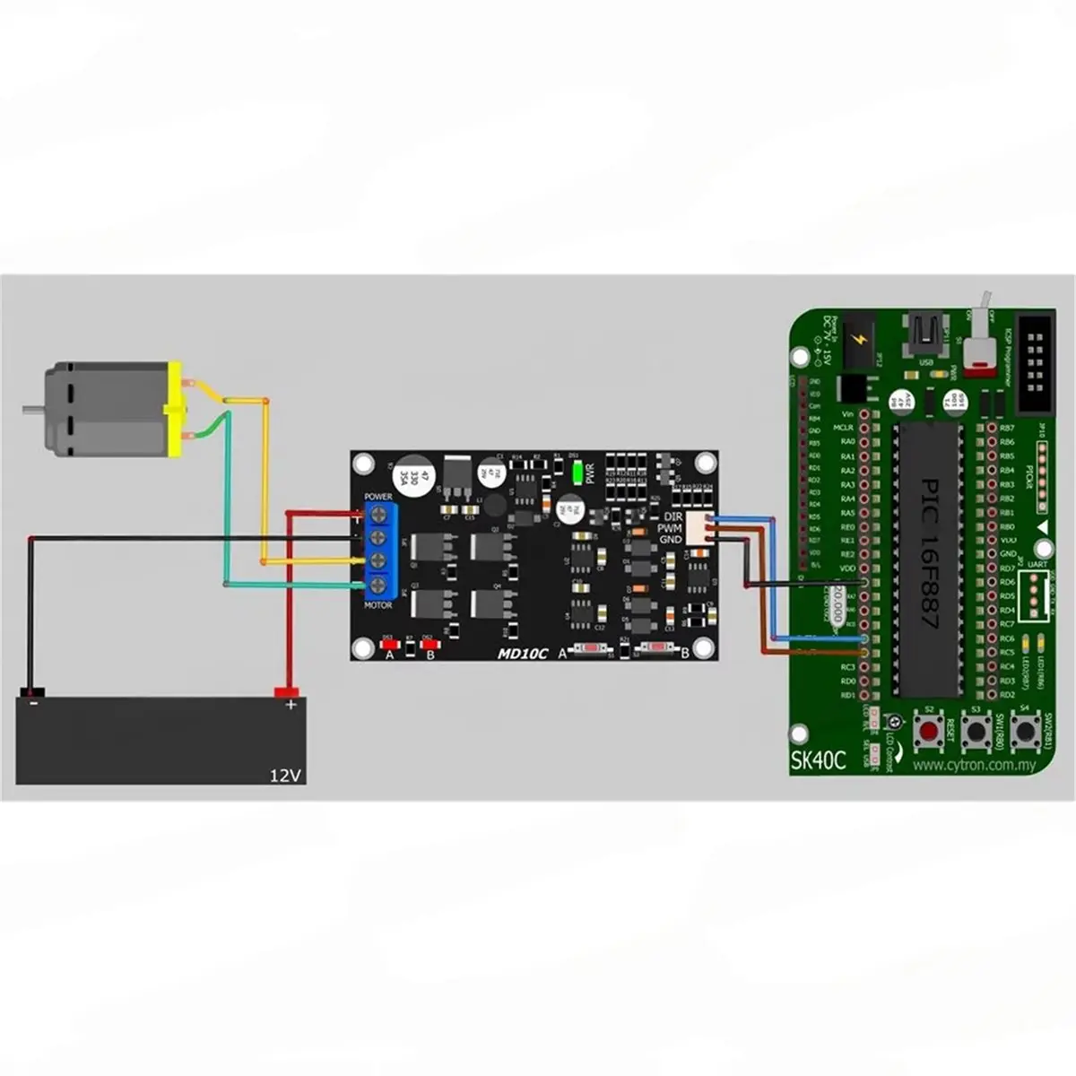 

(ABAB) MD10C 10A 5V-30V DC Motor Driver Module for Arduino PWM Speed Control, H-Bridge Brushed DC Motor Controller Board