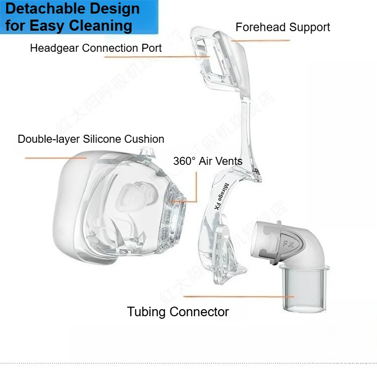 Mirage FX Mask Elbow Adapter CPAP Swivel Connector Replacement Nasal Ventilator Accessory Bend Fitting Durable Soft Rotation