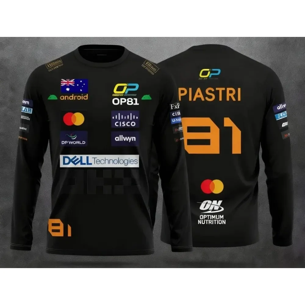 تي شيرت رياضي خارجي بأكمام طويلة على طراز سباق الدراجات النارية، تي شيرت شارع عصري قابل للتنفس وسريع الجفاف