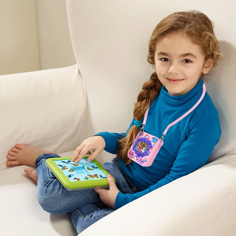 غطاء سيليكون مطبوع عليه حيوانات ثلاثية الأبعاد يحمل حقيبة سفر مقاومة للصدمات ومضادة للسقوط وقابلة للغسل لـ Bitzee Digital Pet Virtual التفاعلية