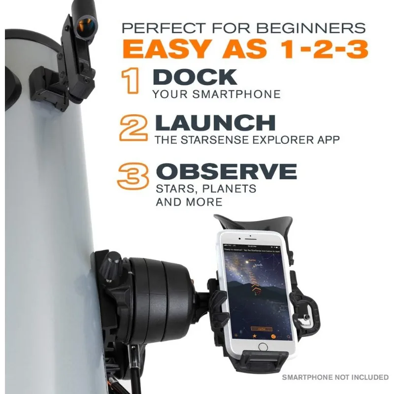 StarSense Explorer DX 130AZ Smartphone telescopio habilitado por aplicación, funciona con la aplicación StarSense para ayudarte a encontrar estrellas