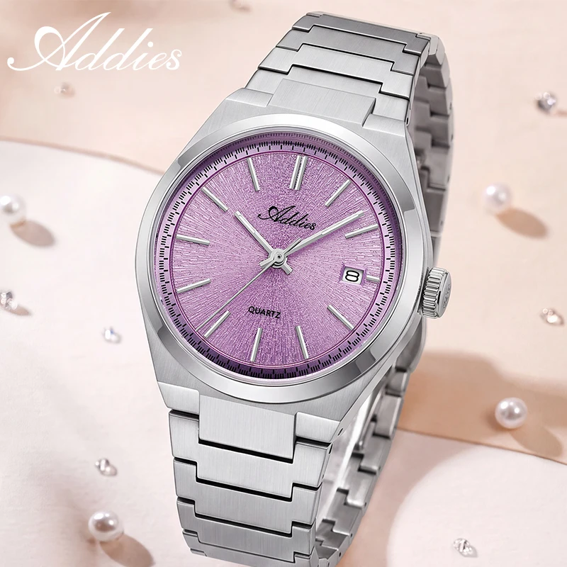 ADDIES Quartz Woman Watch 316L Stainless Steel Sapphire Crystal 50m Waterproof Sport BGW9 Luminous Luxury Ladies Wristwatch