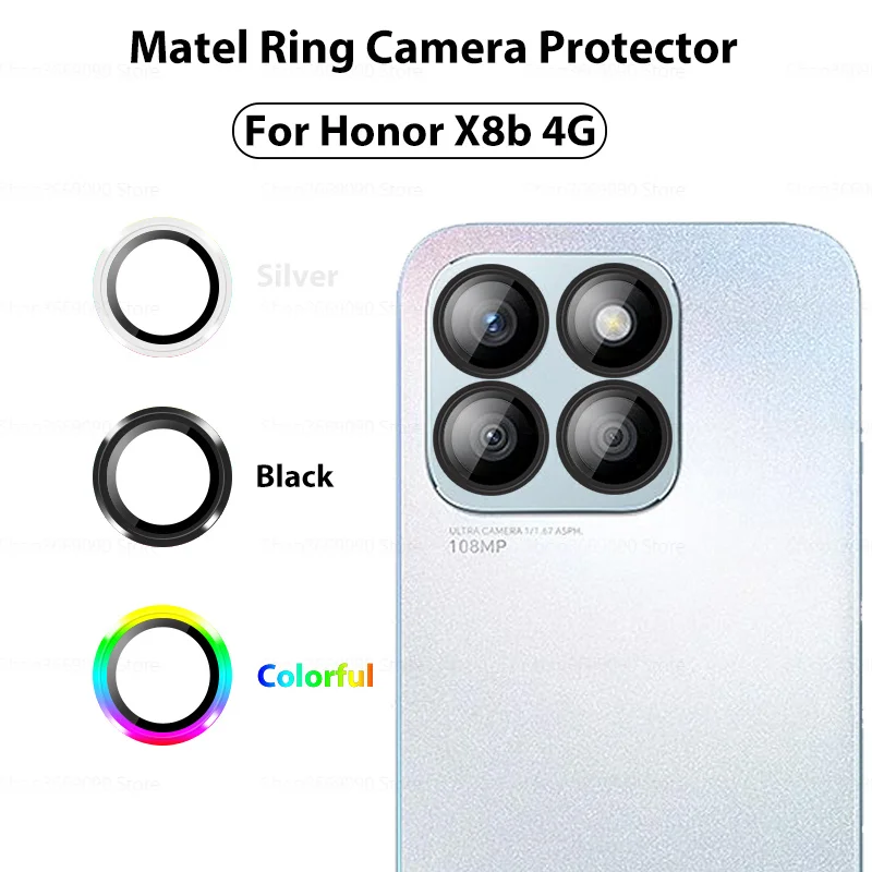 HonorX8b Metal Frame Ring Case Camera Protector Cover For Honor X8b Honar Xonor X 8b X8 8 b Aluminum Alloy Lens Protective Glass